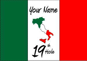 Italian Flag with Name, 19 & Map (This item ships Free)